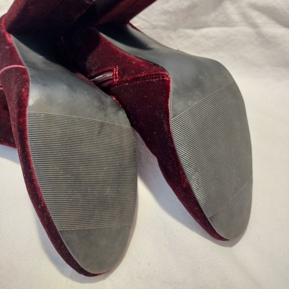 🌎 Nina || Inamae Merlot Velvet 4" Heel Booties - Picture 8 of 9